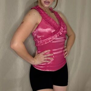 Elegant Pink Sleeveless Blouse